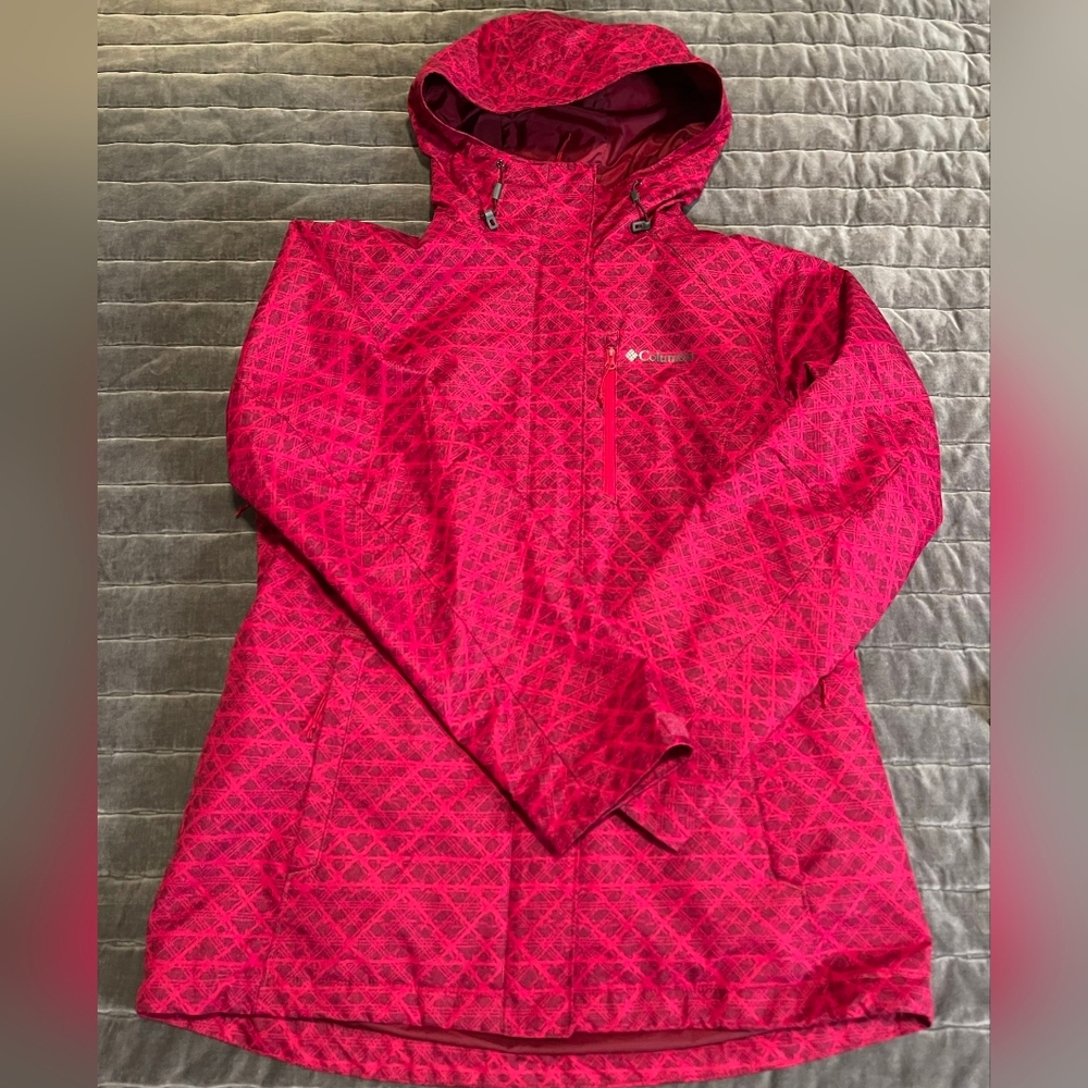 Columbia Jacket w Hood Excellent condit. Women Medium Interchange Burgundy Red